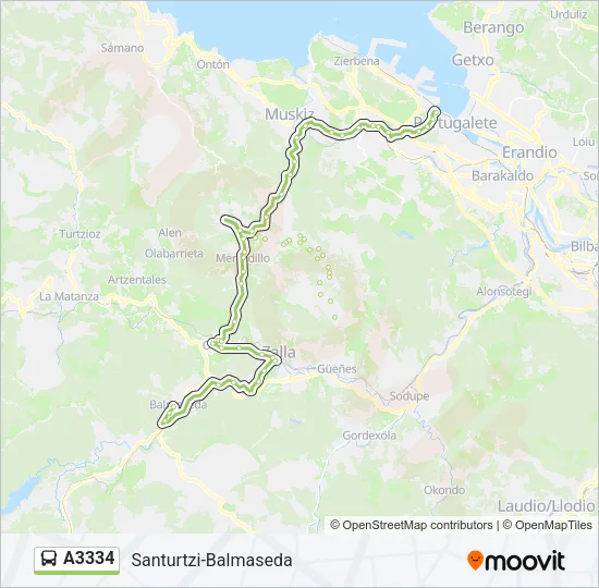 A3334 Bus Line Map