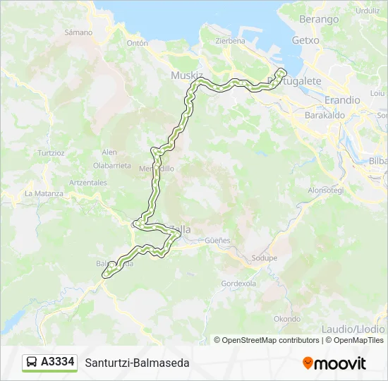 A3334 Bus Line Map