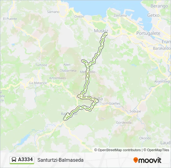 A3334 Bus Line Map