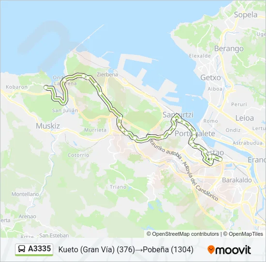 A3335 Bus Line Map