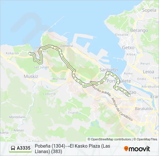 A3335 Bus Line Map