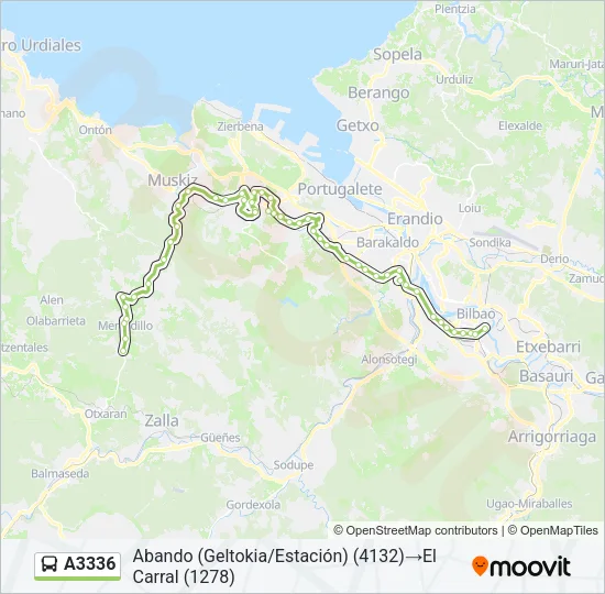 A3336 Bus Line Map