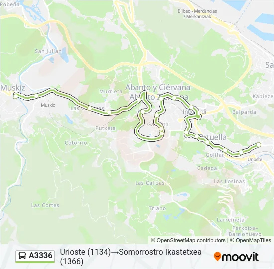 A3336 Bus Line Map