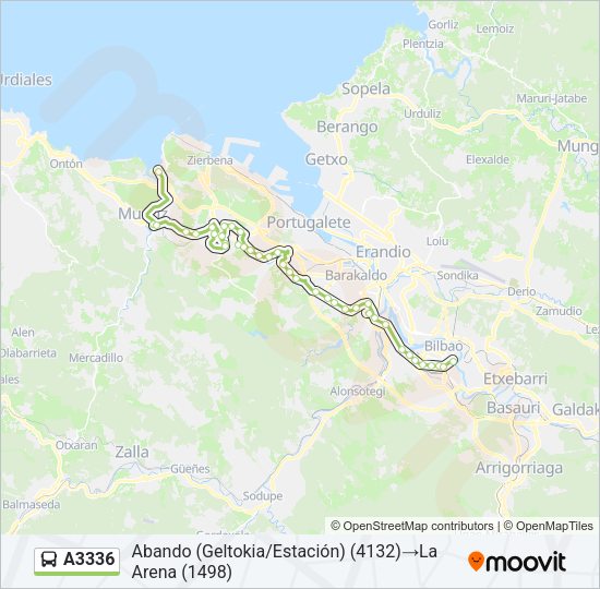 A3336 Bus Line Map