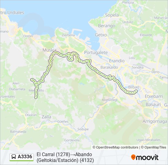 A3336 bus Line Map