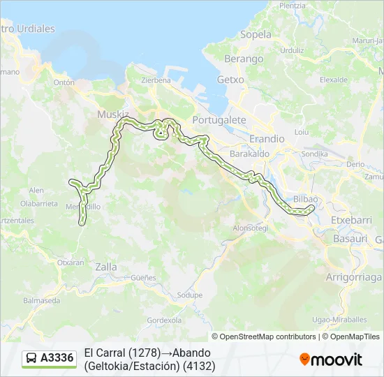 A3336 Bus Line Map