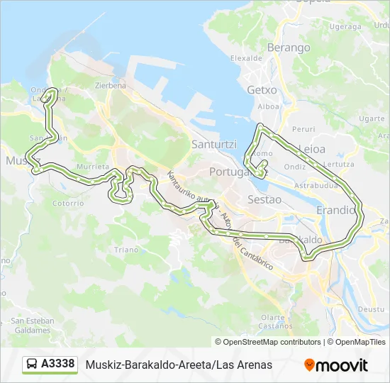 A3338 Bus Line Map