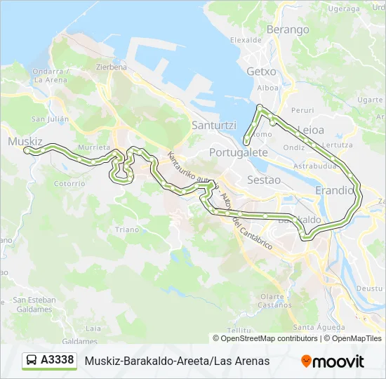 A3338 Bus Line Map