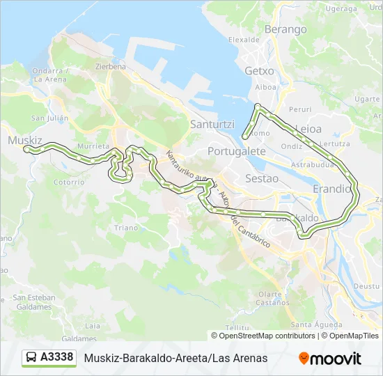 A3338 Bus Line Map
