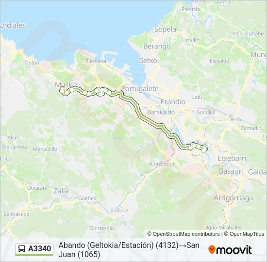 A3340 Bus Line Map