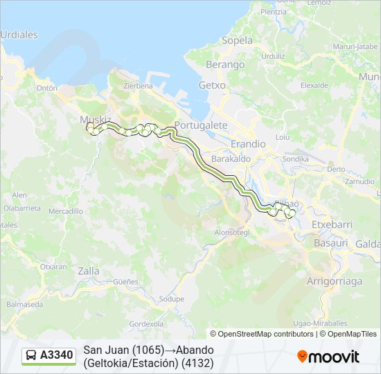 A3340 Bus Line Map