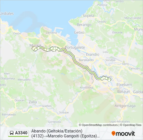 A3340 Bus Line Map