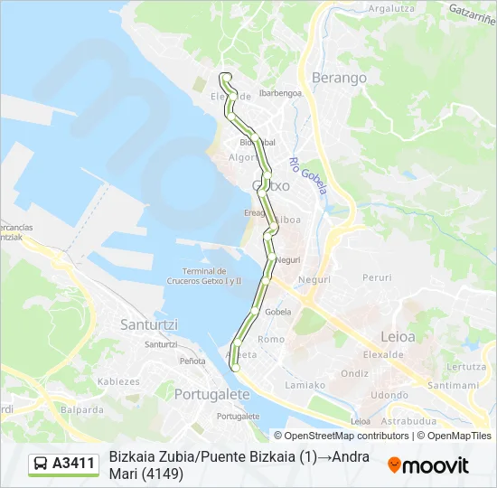 A3411 Bus Line Map