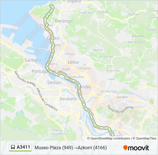 A3411 Bus Line Map