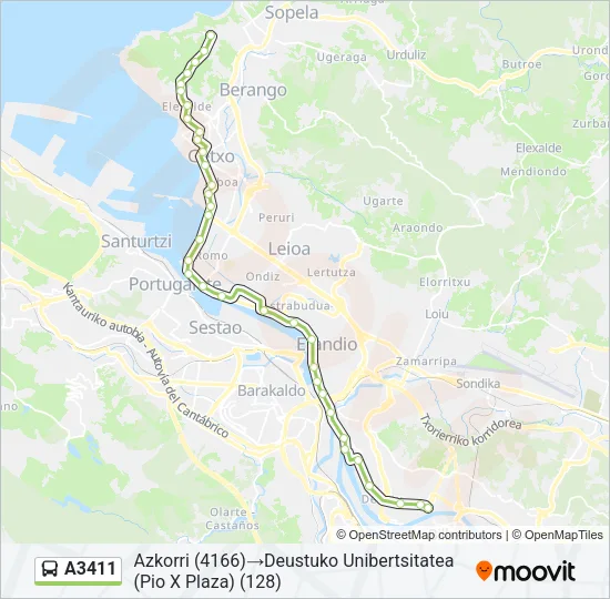 A3411 Bus Line Map