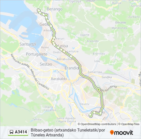 A3414 bus Line Map