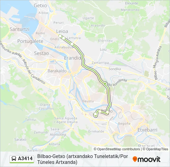 A3414 Bus Line Map