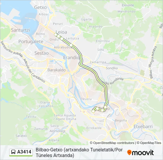 A3414 Bus Line Map