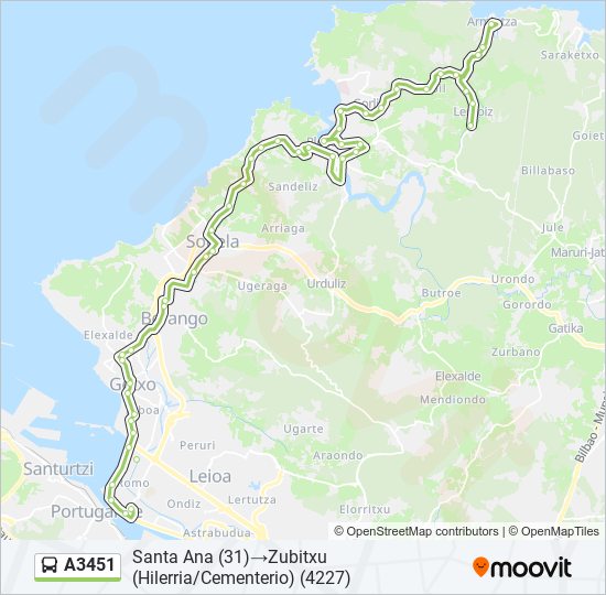 A3451 bus Line Map