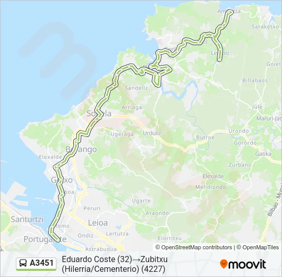 A3451 Bus Line Map
