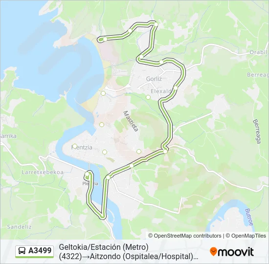 A3499 Bus Line Map