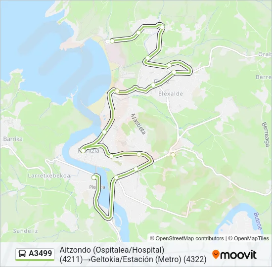 A3499 Bus Line Map