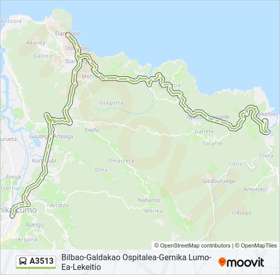 A3513 bus Line Map