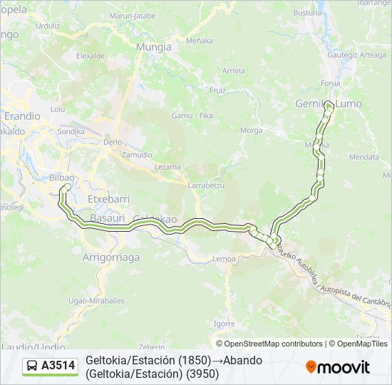 A3514 bus Line Map