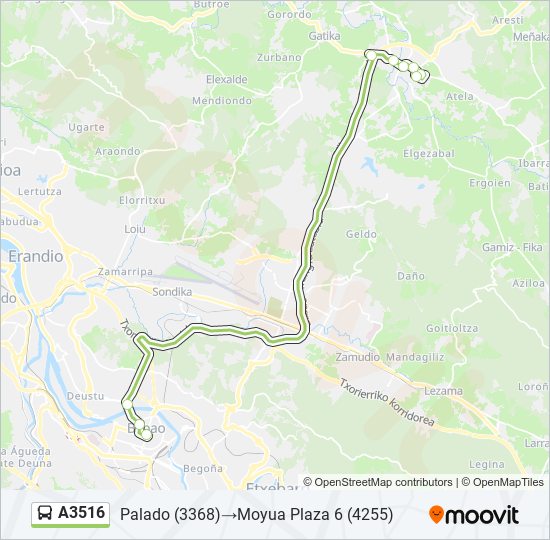 A3516 bus Line Map