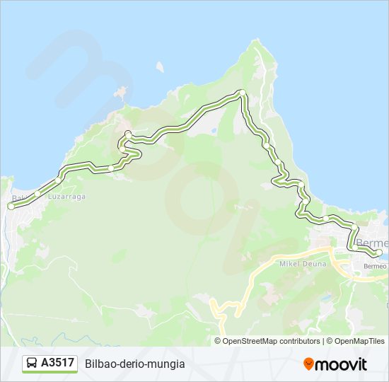 Mapa de A3517 de autobús