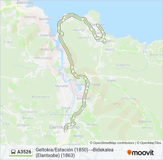 A3526 Bus Line Map