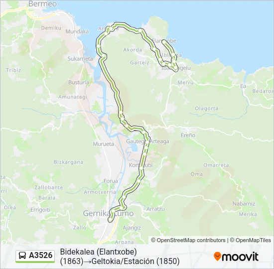 A3526 Bus Line Map