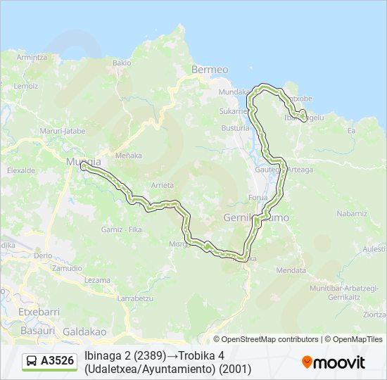 Mapa de A3526 de autobús