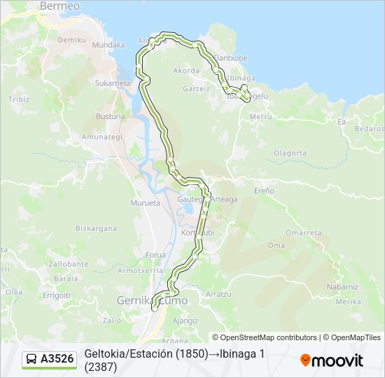 A3526 Bus Line Map