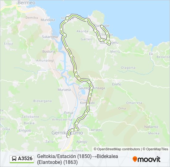 A3526 bus Line Map