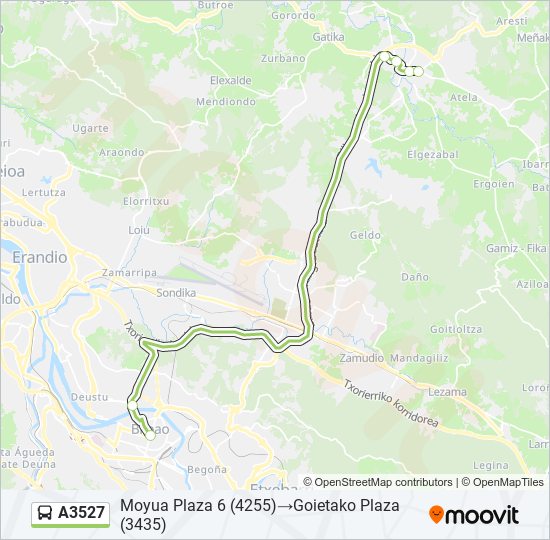 A3527 bus Mapa de línia