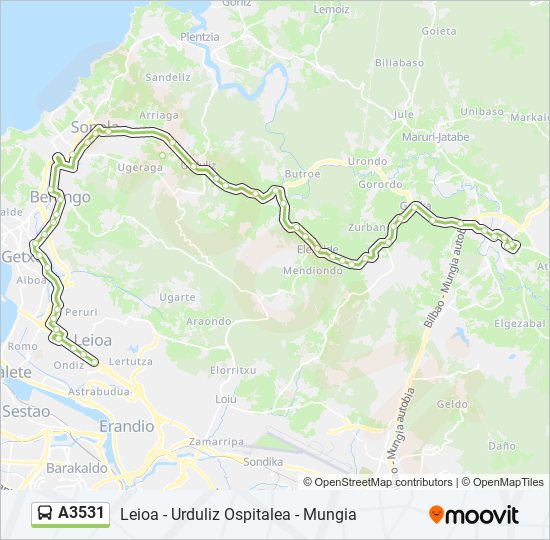 A3531 bus Mapa de línia