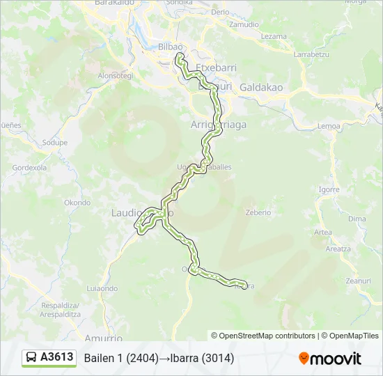 A3613 Bus Line Map