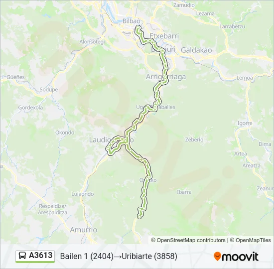 A3613 Bus Line Map
