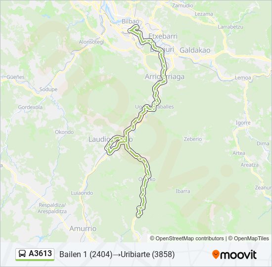 a3613 Route Schedules Stops Maps Bailen 1 2404 Uribiarte