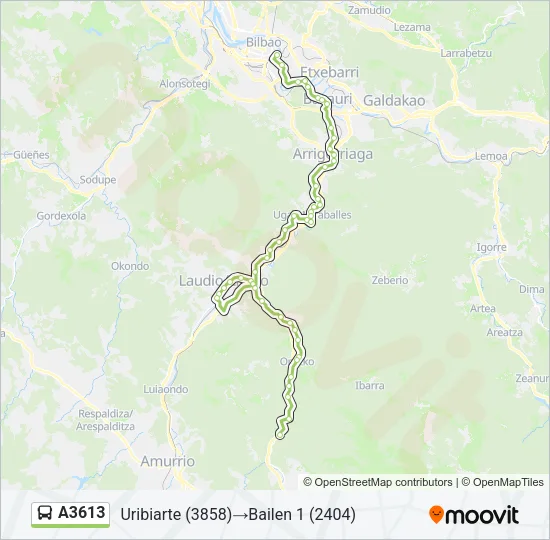 A3613 Bus Line Map