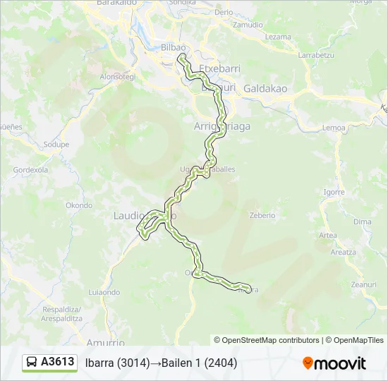 A3613 Bus Line Map