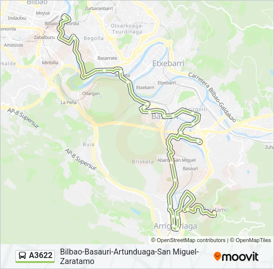 A3622 Bus Line Map