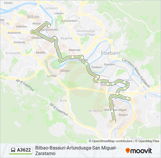 A3622 bus Line Map