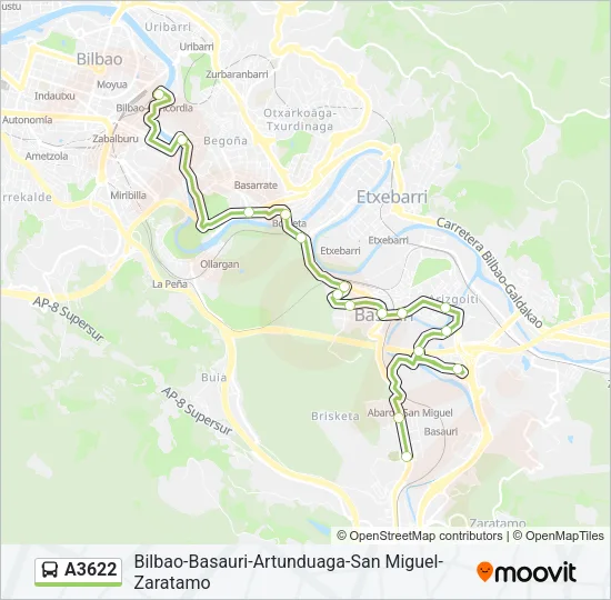 A3622 Bus Line Map
