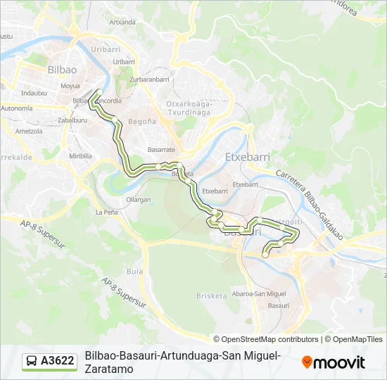 A3622 Bus Line Map