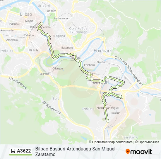 A3622 Bus Line Map