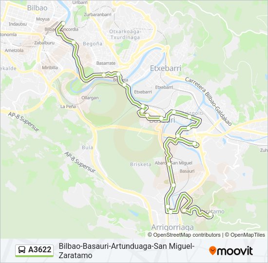 A3622 Bus Line Map
