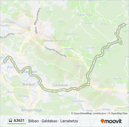 A3631 Bus Line Map