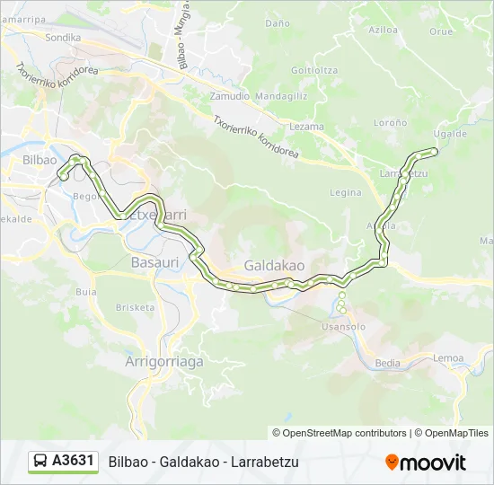 A3631 Bus Line Map